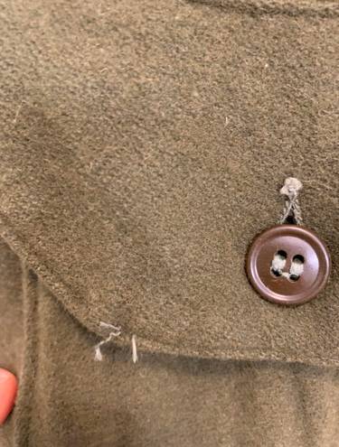 Green Wool Button Up Coat Size L