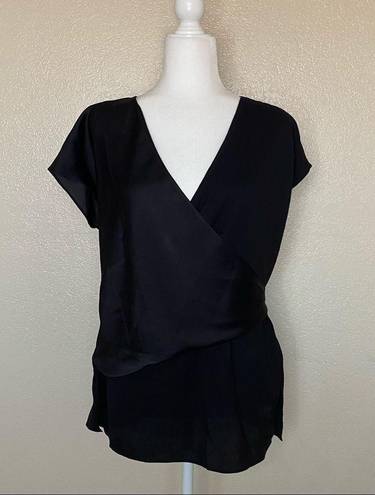 DKNY  Black V-neck Wrap T-shirt S NWT