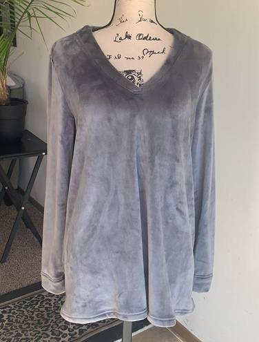 Natori  Velour Oversized Gray Pullover Sweater