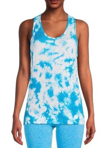 Avia  Razorback Tank Top Womens Size Med 8-10 Turquoise White Tie Dye New