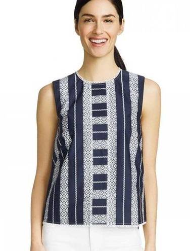 Draper James  Lacey Striped Top Navy Size 14 Tank Eyelet Lace