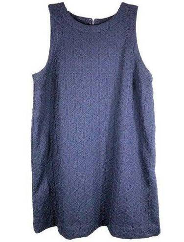 Crown & Ivy Crown Ivy Medium Dress Navy Blue Textured Sleeveless Shift Above Knee 404