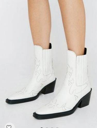 Nasty Gal Gently Loved  Leather Ankle Western Boots