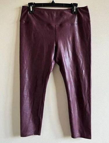 Lulus  Burgundy Vegan Leather High-Waisted Trousers Ankle Crop Pants Womens Sz XL