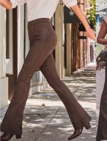 Spanx  Faux Suede Flare/Bootcut Chocolate Brown Pant