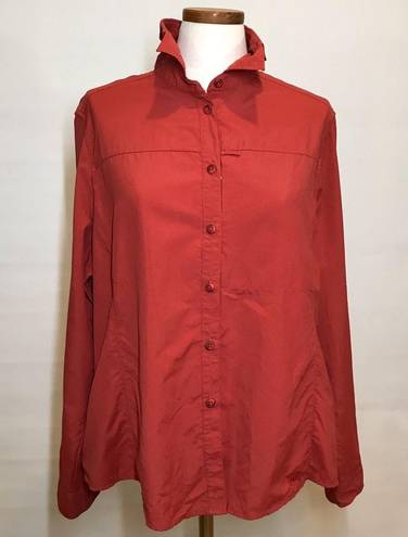 REI Women’s Button Down Vented Long Sleeve Shirt Red Size 1X