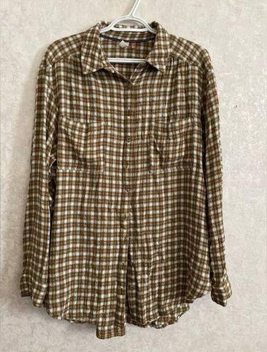 Pilcro  women's large long sleeve plaid button down top