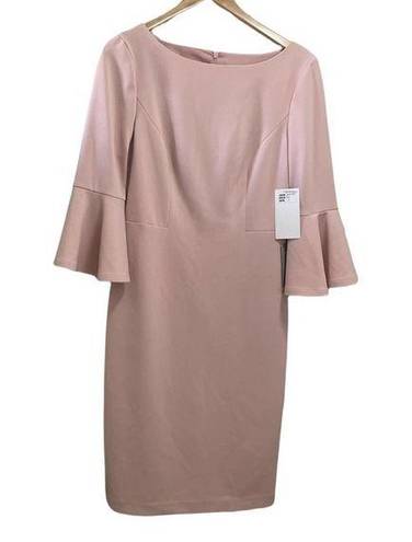 Harper  Rose Women's Pink Blush Bell Sleeve Bateau Neck Sheath Dress NWT Sz 8