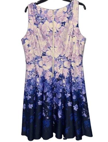 Gabby Skye  Women Size 12 Floral Scuba Fit and Flare Style Cutout Dress