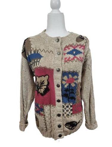 Northern Reflections Vintage  Seasons Fall Spring Knit Cable Cardigan Sweater