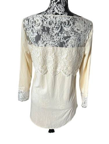 Garnet Hill  Women’s long sleeve lace rayon too fancy small