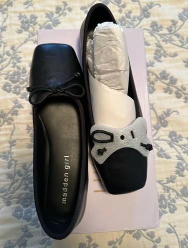 Madden Girl Steve  New Black Square Toe Ballet Flats With Bow