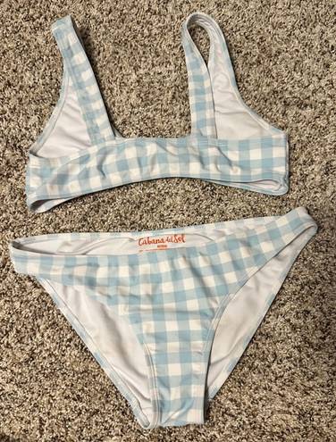 Cabana Del Sol Blue Plaid Tie Bikini