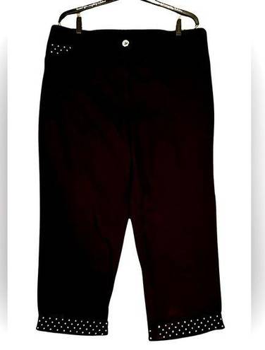 Style & Co  SIZE 16 🍒BLACK HIGH RISE CROPPED PANTS WITH RHINESTONE DETAILS