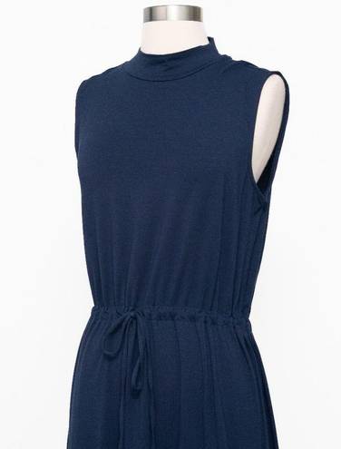 Eileen Fisher . Mock Neck Tie Waist Sleeveless Dress.