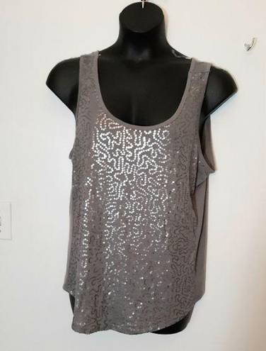 Allison Brittney  gray sequin tank top