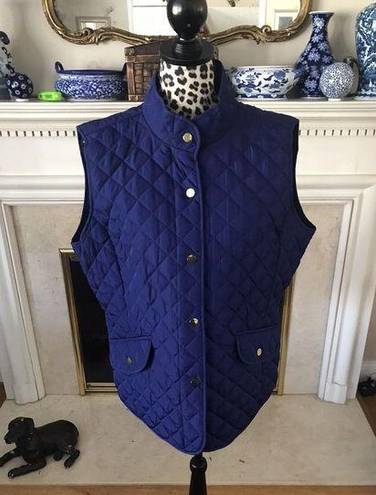 St. John’s Bay St John's Bay Quilted Vest Women's Puffer Snap Front Pockets Navy Blue Size XL