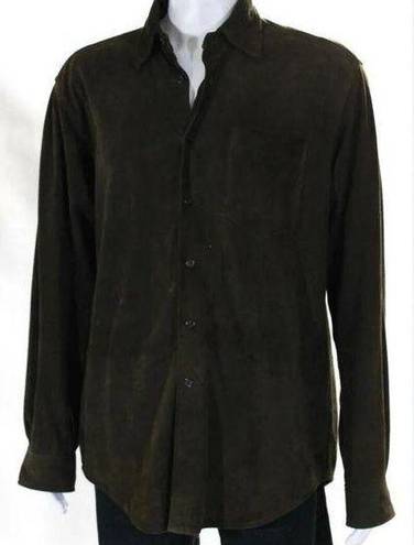 Polo  Ralph Lauren Western Suede Black Leather Shirt Shacket for Spring layering