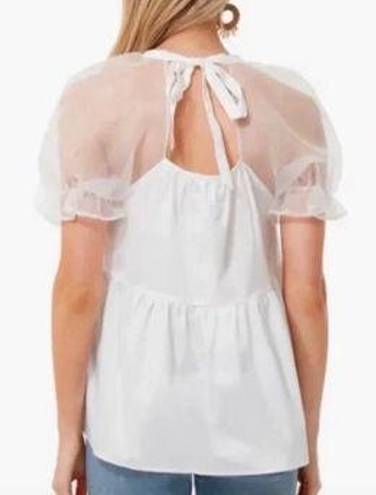 Tuckernuck   | Pomander Place | Tinsley Top | White Organza Puff Sleeve | Sz XS