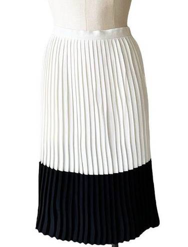 Rachel Zoe NWOT  Pleated ColorBlock Mini Skirt White Black Large