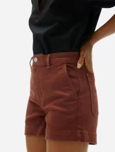 Everlane  The Cotton Twill Short Jean Shorts Rosewood Brown Size 0