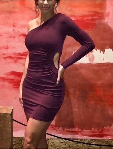 Guess Purple  One Sleeve Dress