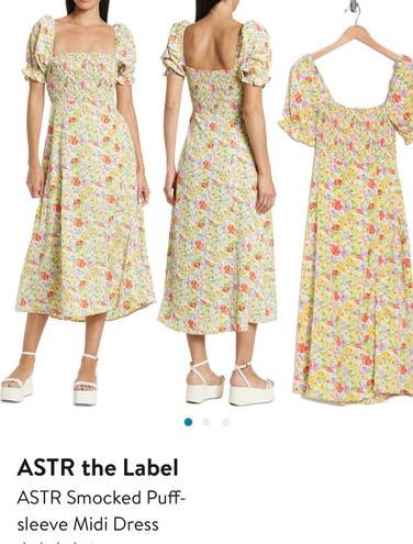 ASTR The Label Smocked Puff Sleeve Mini Dress
