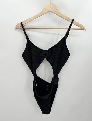 LA Hearts  by Pacsun Swimsuit Women MEDIUM Black Cutout O-Ring One Piece