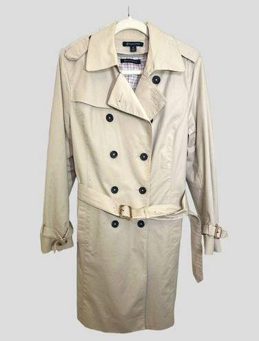 Brooks Brothers  Rain Coat Women’s 12 Mid Length Lined Heavyweight Beige