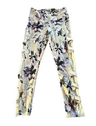 Gottex Women's X- Floral Tropical Purple Pocket GYM Leggings Size Large EUC #2938