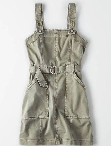 American Eagle  (AE) Olive Overall Utility Dress