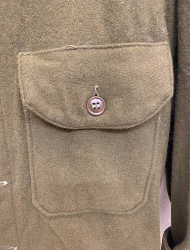 Green Wool Button Up Coat Size L