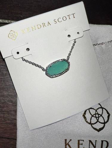 Kendra Scott Elisa / Pendant Necklace Silver Chalcedony Glass NEW
