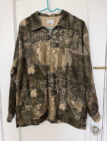 Oleg Cassini Lightweight lined camouflage jacket by , L