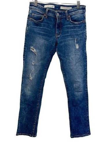 Pilcro and the Letterpress  Womens Distressed Slim Straight Jeans Blue Size 27