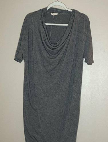 Silence + Noise  charcoal gray midi dress with cowl neck