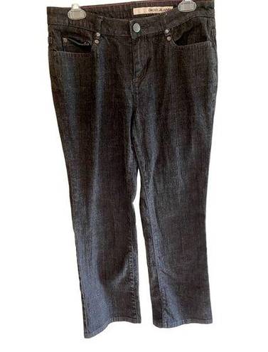 DKNY  Antiqued Black Boot Cut Mid Rise Cotton Jeans Pockets Size 10