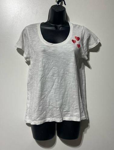 Draper James  Heart Design Valentines Day Tee Shirt Size Small 100% Cotton