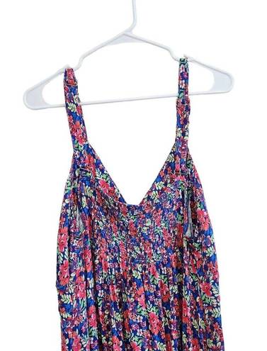 Jessica Simpson  Raven Floral Thin Strap Sweetheart Smock Tank Dress Brami Sz 1X