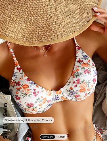 SheIn Floral Printed Bikini Top