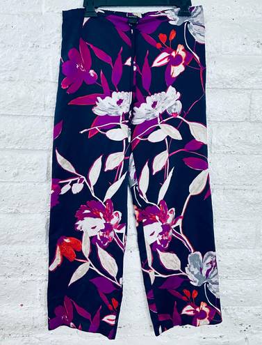 Natori Floral Pajama Pants Size S Black Floral Super Soft