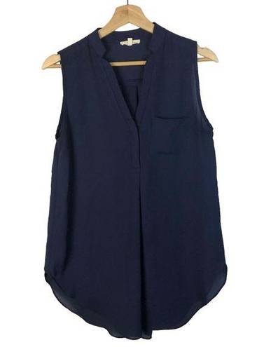 Tea N Rose  Navy Blue Pocket Bust Sleeveless Tank Top M