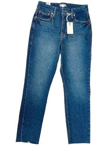 Good American  Good Classic Raw Hem High Waist Slim Jeans Blue940