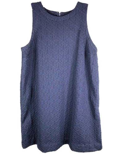 Crown & Ivy Crown Ivy Medium Dress Navy Blue Textured Sleeveless Shift Above Knee 404