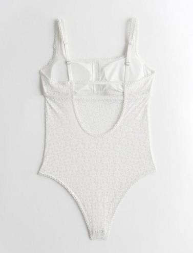 Gilly Hicks White Lace Strappy Back Cheeky Bodysuit - Small