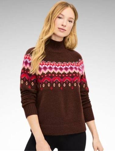 Lou & grey NEW  Fair Isle Turtleneck Sweater XS Brown