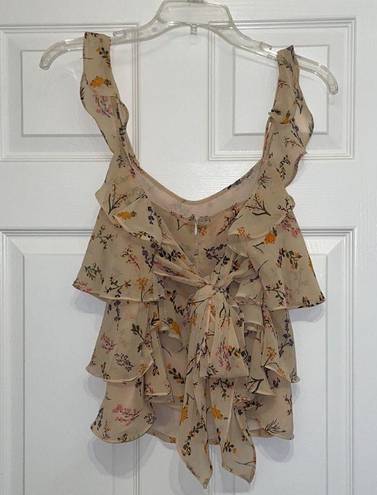 Rebecca Minkoff  Alexis Peach Floral Tiered Tank Top