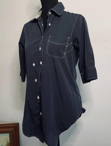 Billy Reid | blue asymmetrical placket button down shirt