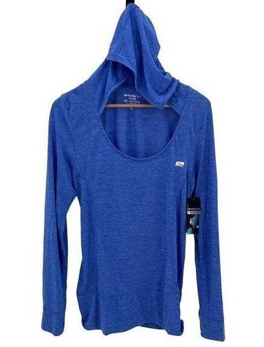 Marika tek  Womens Dry-Wik Post-Workout Hooded Performance Tee Blue XL NWT