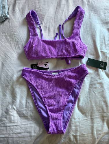 Wild Fable NWT Purple Ribbed Two Piece Bikini Set